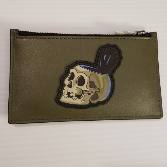 Coach Other - Coach 1941 Disney Skull Leather Zip Card Case